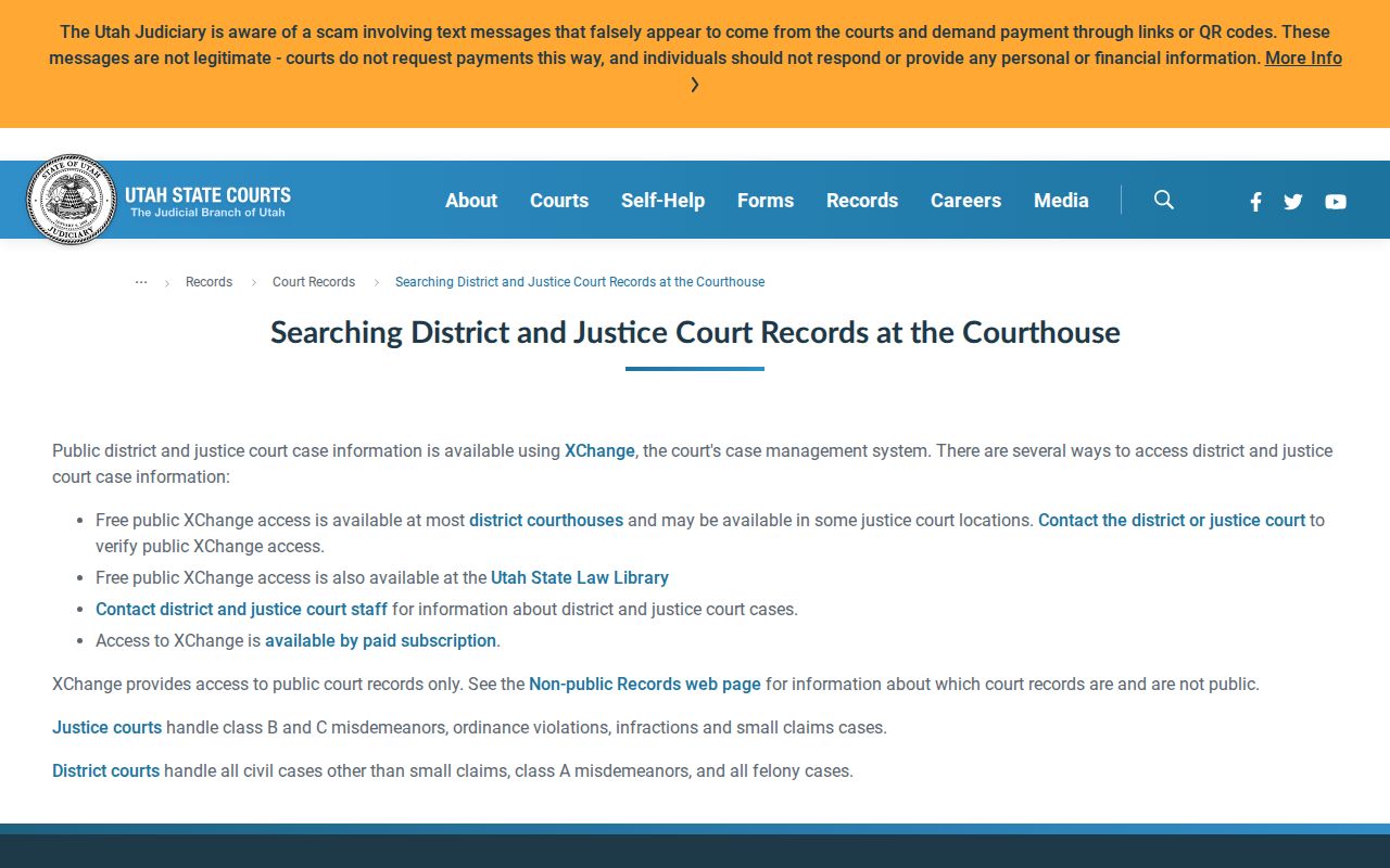 Salt Lake County court case records public terminal access