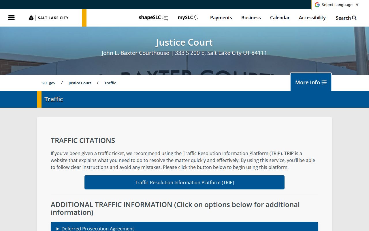 Salt Lake County traffic court deferred program timing