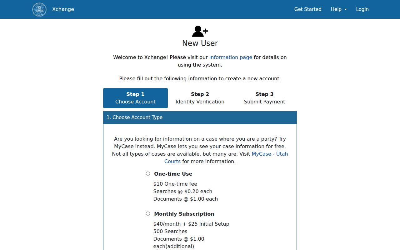 Salt Lake County court docket Xchange registration choices