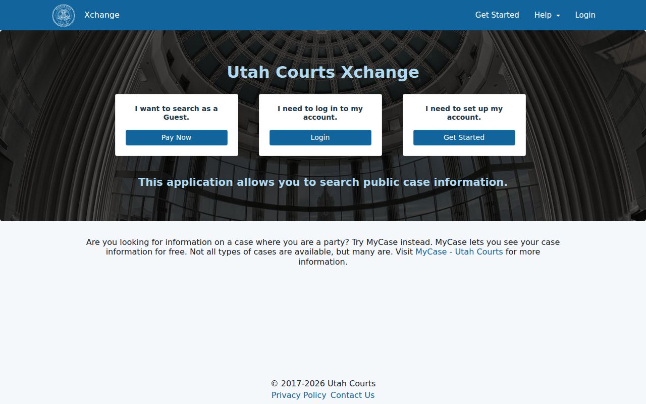 Salt Lake County court docket Xchange guest and account entry